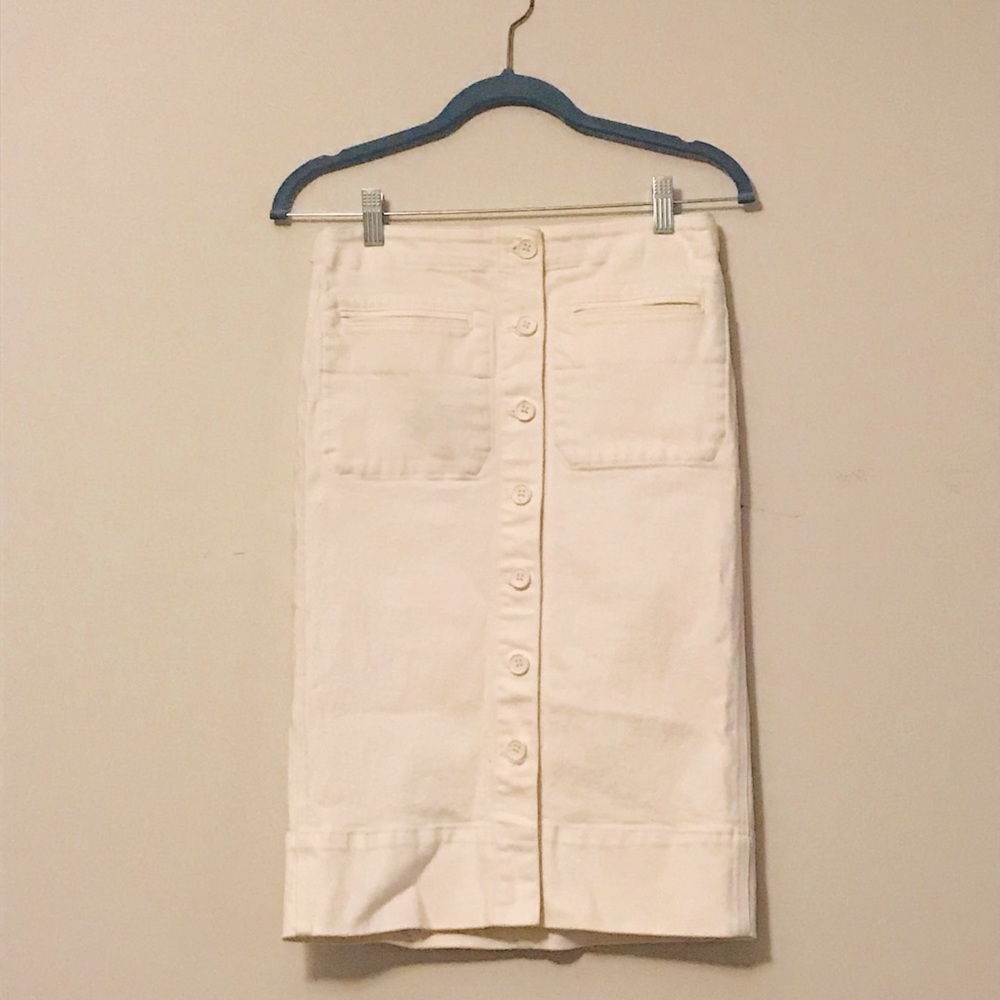UNIQLO U by Christophe Lemaire denim skirt white